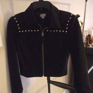NWOT Black suede stud jacket